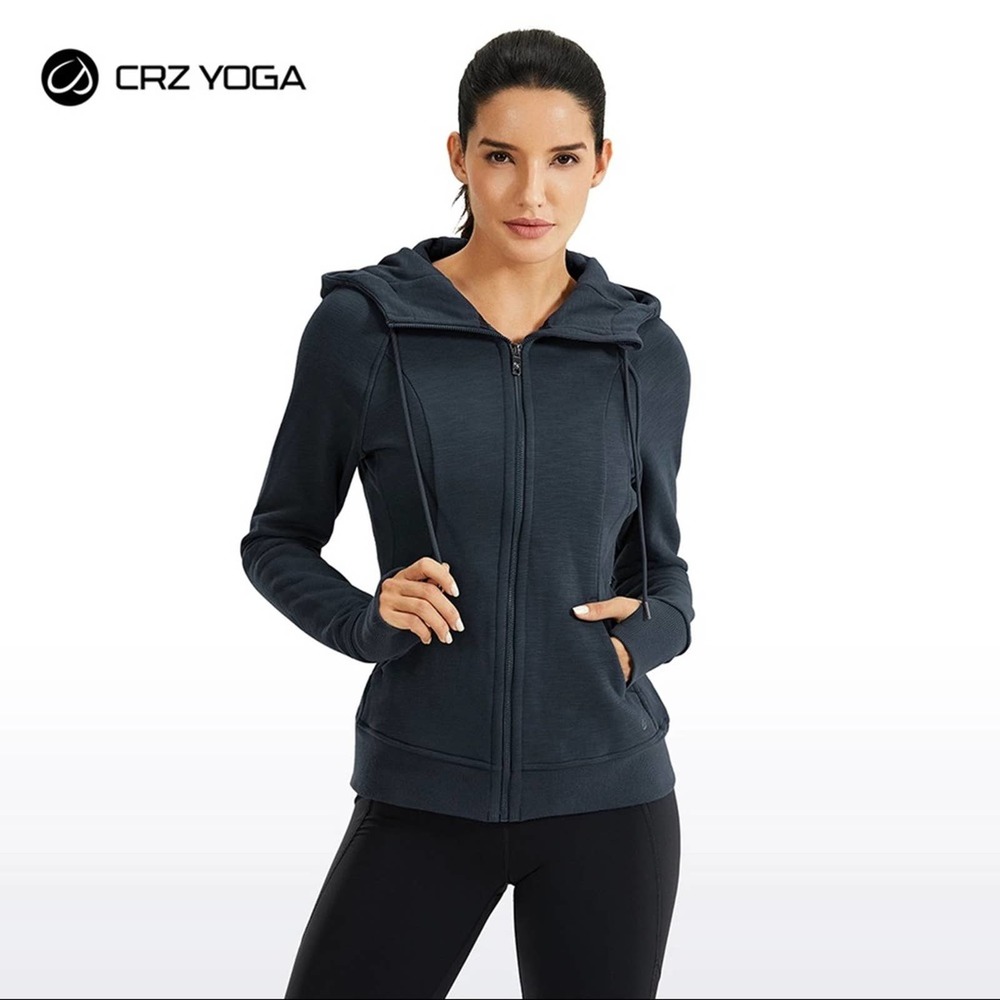 Crz Yoga Cotton Hoodie Zip Sweatshirt Jacket NEW